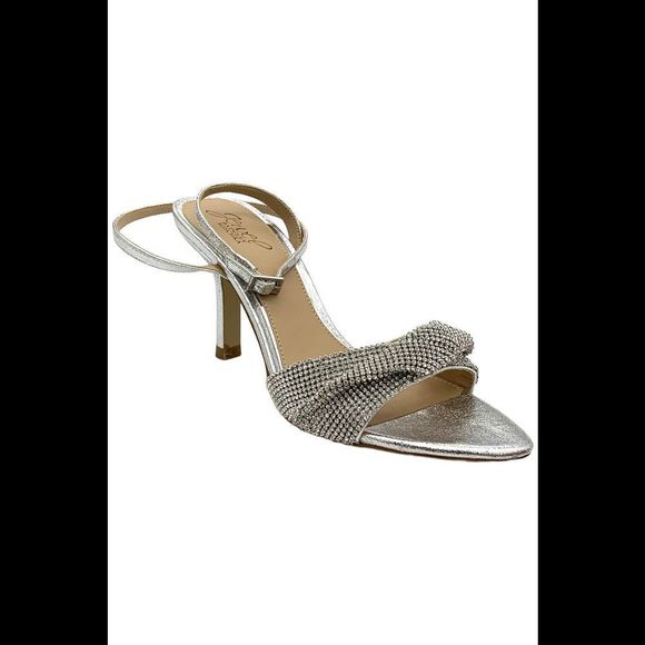 Jewel Badgley Mischka Women's April Metallic Mesh Stiletto Silver - Medium - Picture 1 of 3